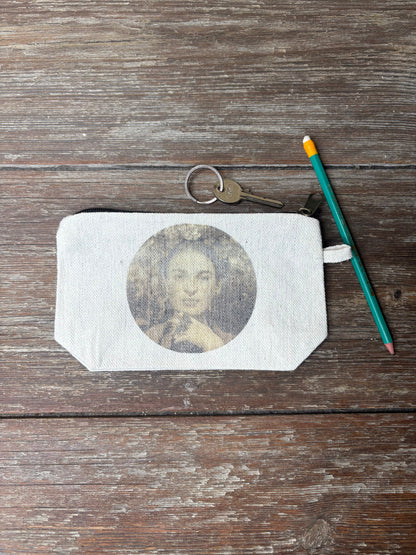 Pochette vintage ornée d'un portrait de Frida Kahlo, style rétro