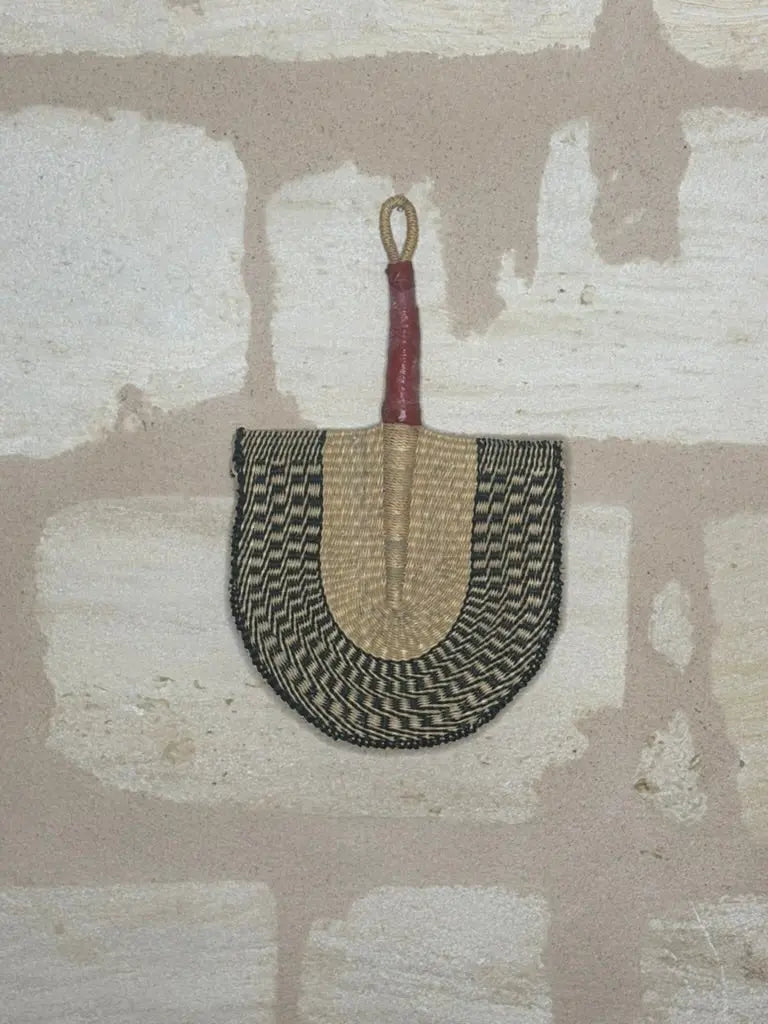 Eventails Bolga Damier naturel/noir KARELYS